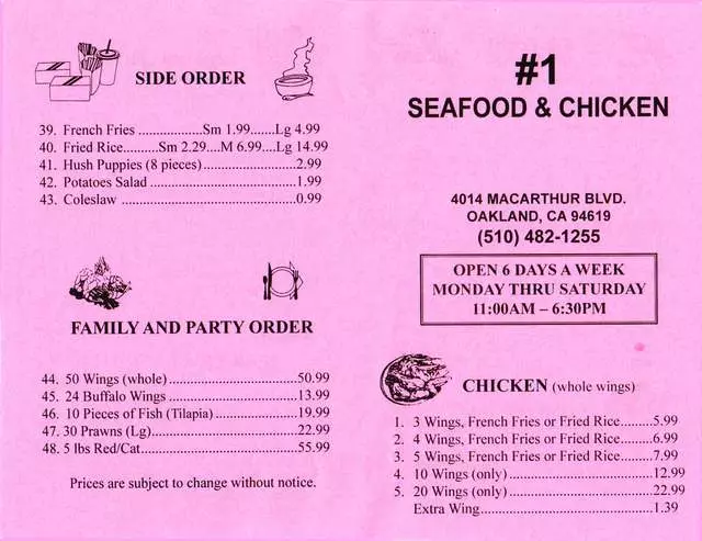 1 Seafood and Chicken Restaurant