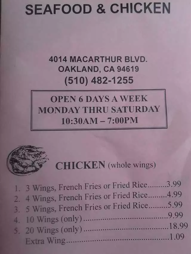 1 Seafood and Chicken Restaurant